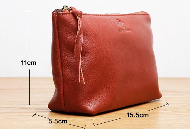 Genuine Leather Long Wallet Zipper Clutch Wallet Coin Change Makeup Wallet Purse For Women