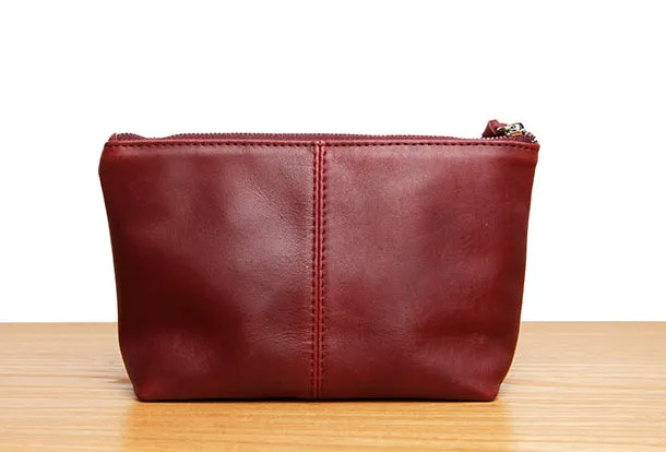 Genuine Leather Long Wallet Zipper Clutch Wallet Coin Change Makeup Wallet Purse For Women