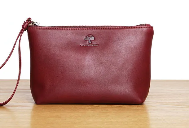 Genuine Leather Long Wallet Zipper Clutch Wallet Coin Change Makeup Wallet Purse For Women