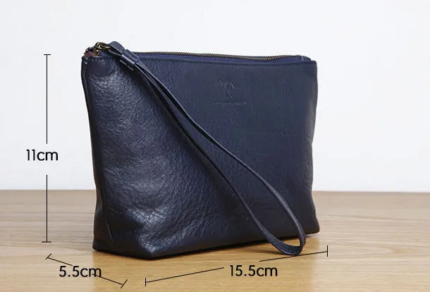 Genuine Leather Long Wallet Zipper Clutch Wallet Coin Change Makeup Wallet Purse For Women