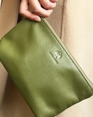 Genuine Leather Long Wallet Zipper Clutch Wallet Coin Change Makeup Wallet Purse For Women