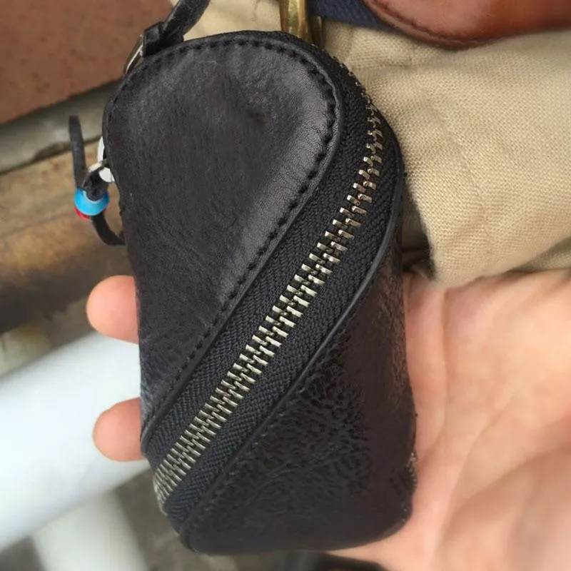 Genuine Leather Mens Cool Key Wallet Car Key Change Coin Holder Car Key Case for Men