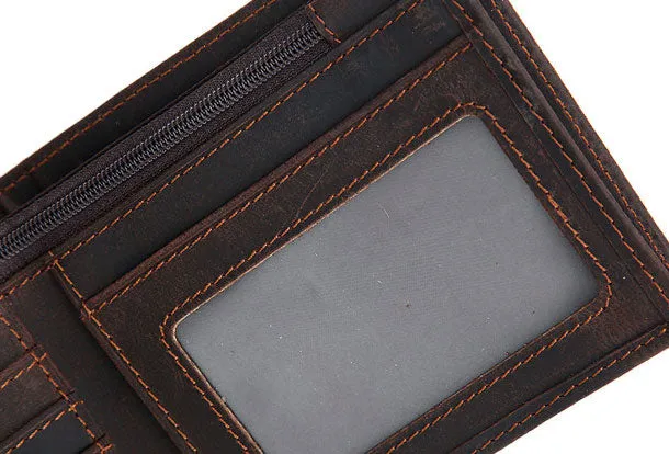Genuine Leather Mens Wallet Cool billfold Slim Bifold Wallet Card Wallet Purse for Mens