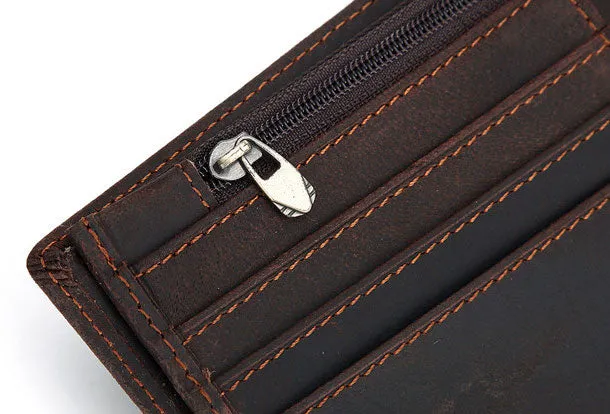 Genuine Leather Mens Wallet Cool billfold Slim Bifold Wallet Card Wallet Purse for Mens