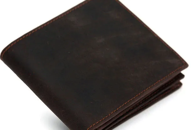 Genuine Leather Mens Wallet Cool billfold Slim Bifold Wallet Card Wallet Purse for Mens
