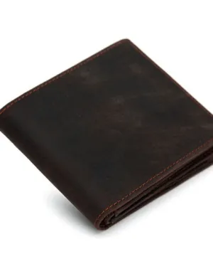 Genuine Leather Mens Wallet Cool billfold Slim Bifold Wallet Card Wallet Purse for Mens