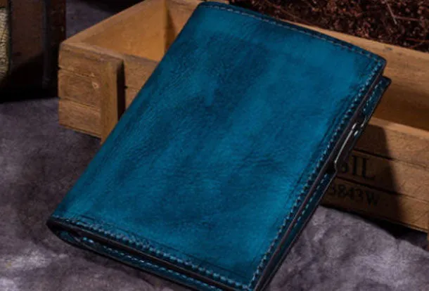 Genuine Leather Wallet Bifold Slim Wallet billfold Wallet Purse For Men Women