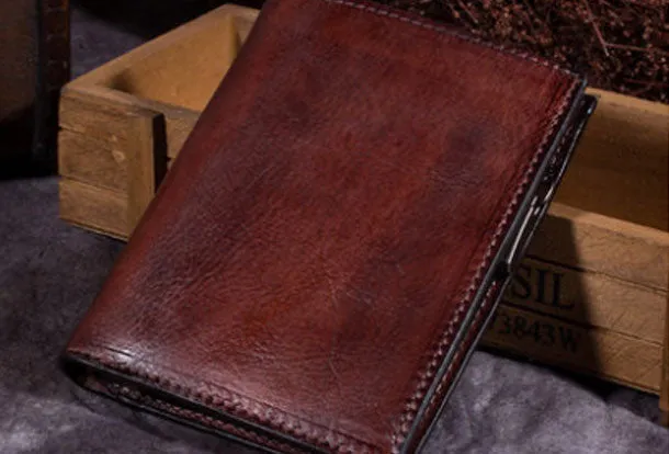 Genuine Leather Wallet Bifold Slim Wallet billfold Wallet Purse For Men Women