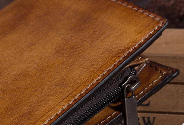 Genuine Leather Wallet Bifold Slim Wallet billfold Wallet Purse For Men Women