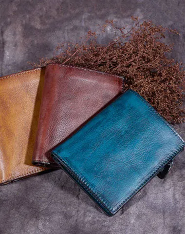 Genuine Leather Wallet Bifold Slim Wallet billfold Wallet Purse For Men Women