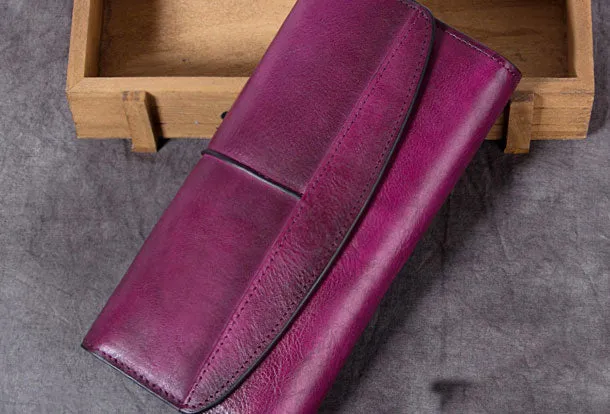 Genuine Leather Wallet Cards Wallet Long Wallet Trifold Wallet Purse For Men Women