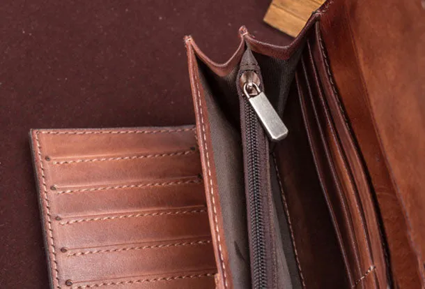 Genuine Leather Wallet Cards Wallet Long Wallet Trifold Wallet Purse For Men Women