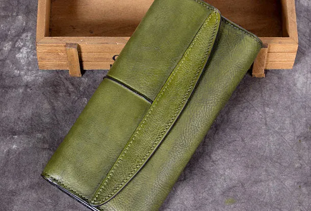 Genuine Leather Wallet Cards Wallet Long Wallet Trifold Wallet Purse For Men Women