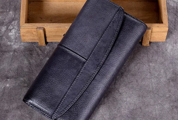 Genuine Leather Wallet Cards Wallet Long Wallet Trifold Wallet Purse For Men Women