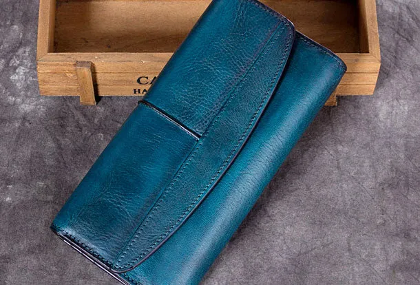 Genuine Leather Wallet Cards Wallet Long Wallet Trifold Wallet Purse For Men Women