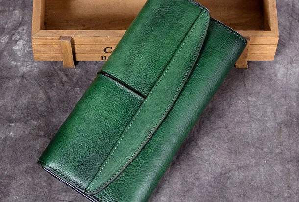 Genuine Leather Wallet Cards Wallet Long Wallet Trifold Wallet Purse For Men Women