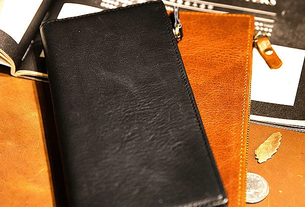Genuine Leather Wallet Clutch Zip Cards Wallet Long Wallet Befold Wallet For Men Women