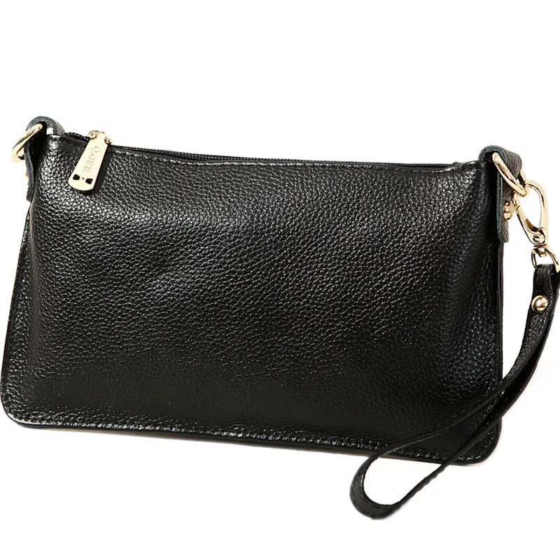 Gray Leather Wristlet Wallet Womens Small Minimalist Shoulder Purse Zip Crossbody Purse Slim Shoulder Bag for Women