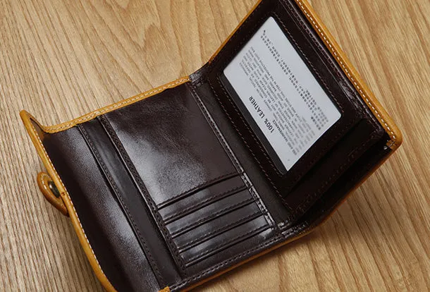 Handamde Leather Cute billfold Long Slim Wallet Bifold Clutch Cards Wallet Purse For Women Girl