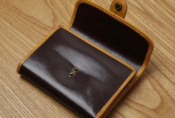 Handamde Leather Cute billfold Long Slim Wallet Bifold Clutch Cards Wallet Purse For Women Girl