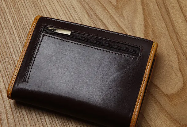 Handamde Leather Cute billfold Long Slim Wallet Bifold Clutch Cards Wallet Purse For Women Girl
