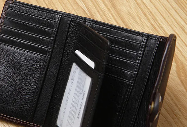 Handamde Leather Cute billfold Long Slim Wallet Bifold Clutch Cards Wallet Purse For Women Girl