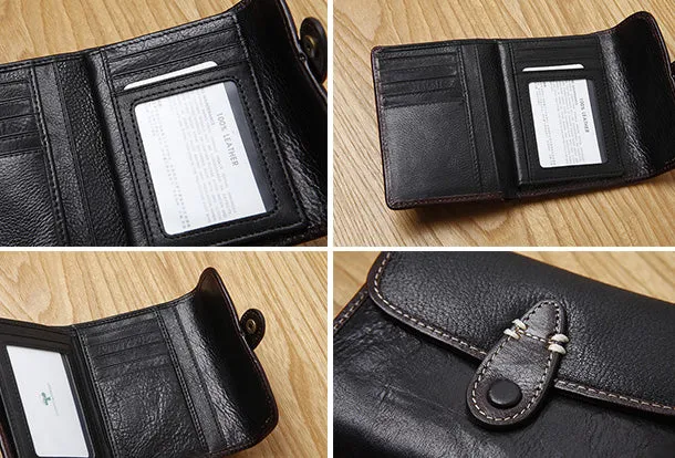 Handamde Leather Cute billfold Long Slim Wallet Bifold Clutch Cards Wallet Purse For Women Girl
