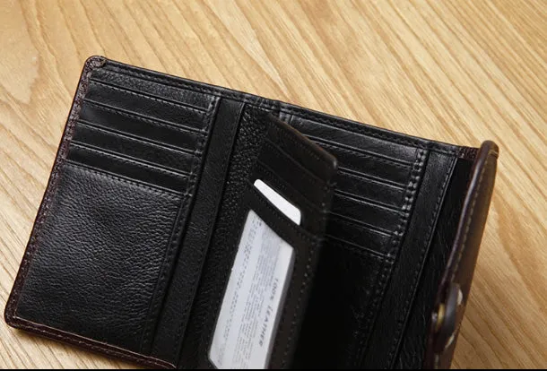 Handamde Leather Cute billfold Long Slim Wallet Bifold Clutch Cards Wallet Purse For Women Girl
