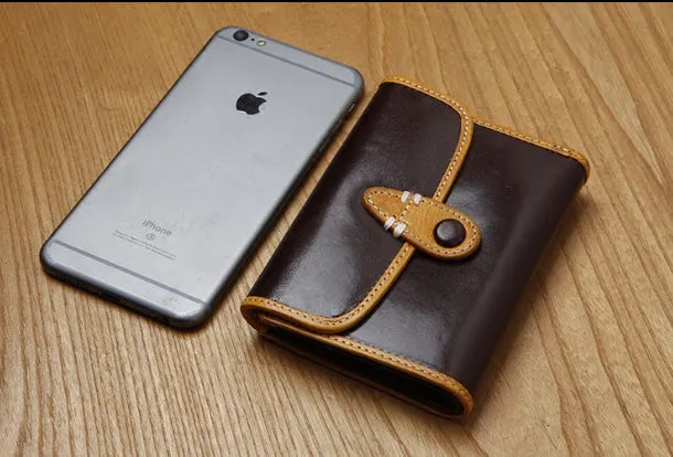 Handamde Leather Cute billfold Long Slim Wallet Bifold Clutch Cards Wallet Purse For Women Girl