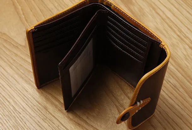 Handamde Leather Cute billfold Long Slim Wallet Bifold Clutch Cards Wallet Purse For Women Girl