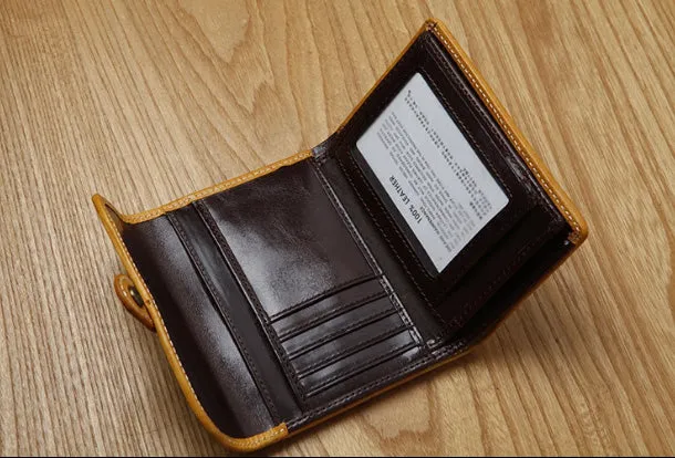 Handamde Leather Cute billfold Long Slim Wallet Bifold Clutch Cards Wallet Purse For Women Girl