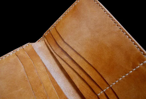 Handcraft vintage hand painting carved lily flower leather long wallet for women