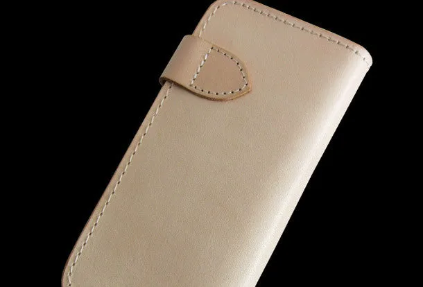Handmade beige men leather biker wallet multi cards Long wallet clutch for men