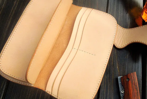 Handmade biker wallet chain leather bifold trucker wallet Long wallet purse for men