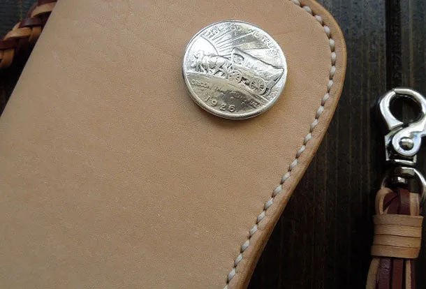 Handmade biker wallet chain leather bifold trucker wallet Long wallet purse for men