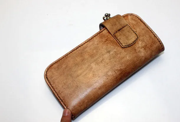 Handmade biker wallet vintage men biker wallet bifold leather Long wallet purse clutch for men