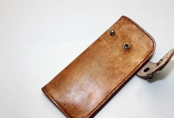 Handmade biker wallet vintage men biker wallet bifold leather Long wallet purse clutch for men