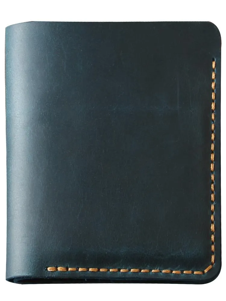 Handmade Coffee Leather Mens Billfold Wallet Personalize Coffee Bifold Small Wallets for Men