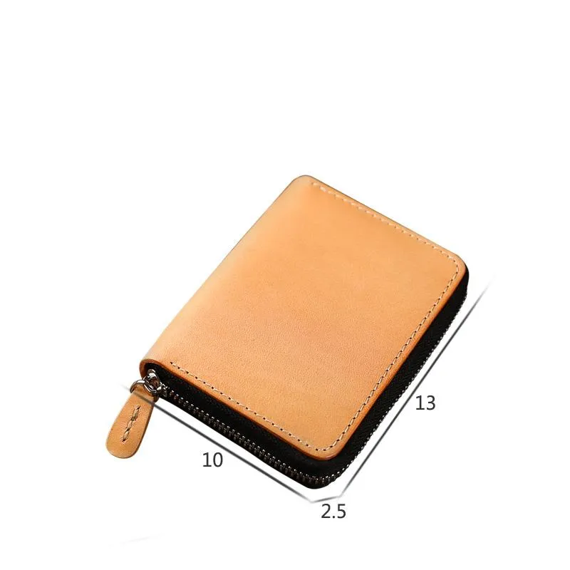 Handmade Cool Mens Leather Zipper Red Small Wallet Green Bifold billfold Wallet for Men