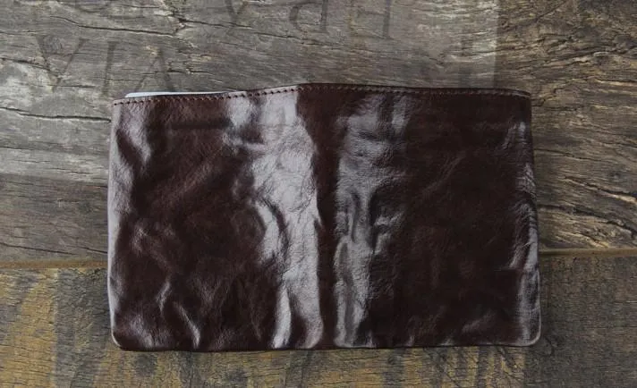 Handmade Genuine Leather Mens Cool Slim Leather Billfod Wallet Men billfold Wallets Bifold for Men