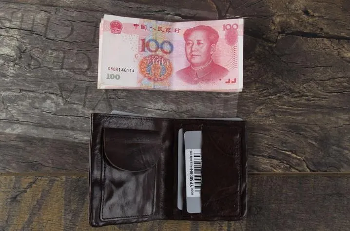Handmade Genuine Leather Mens Cool Slim Leather Billfod Wallet Men billfold Wallets Bifold for Men