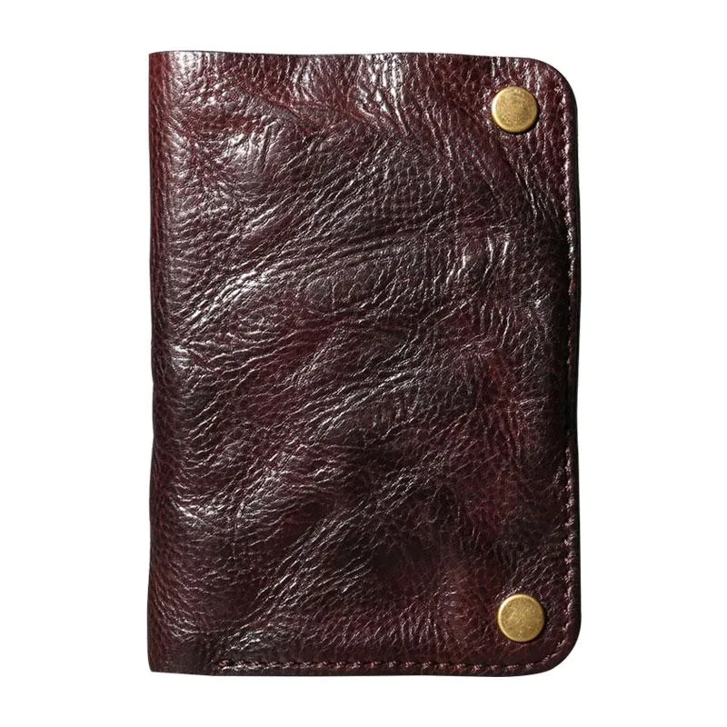 Handmade Genuine Leather Mens Cool Slim Leather billfold Wallet Men Small Wallets Bifold for Men