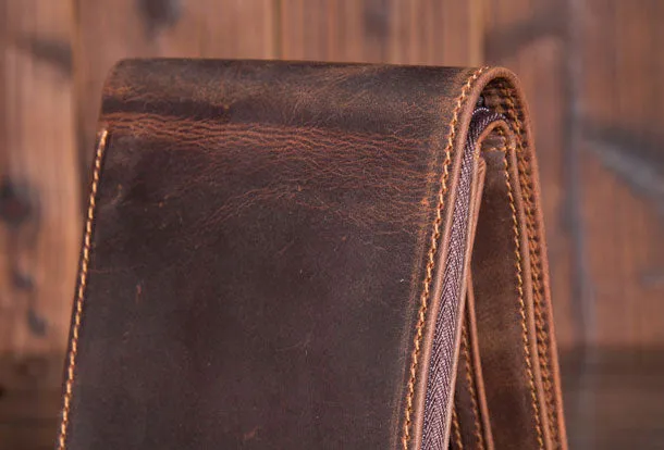 Handmade Genuine Leather Slim Wallet Bifold billfold Wallet Purse Bag For Mens