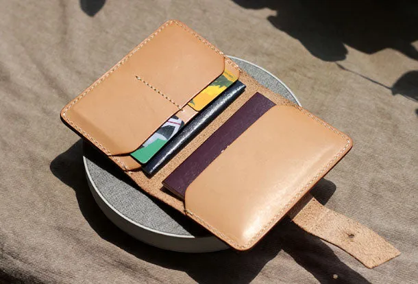 Handmade Genuine leather travel wallet passport wallet purse long wallet women