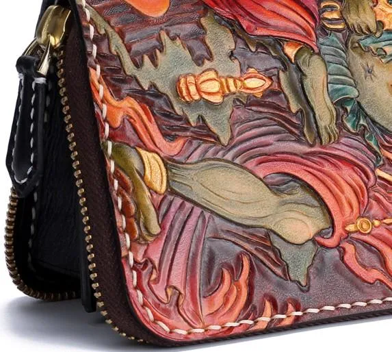 Handmade Leather Acalanatha Mens Chain Biker Wallet Cool Leather Wallet With Chain Wallets for Men