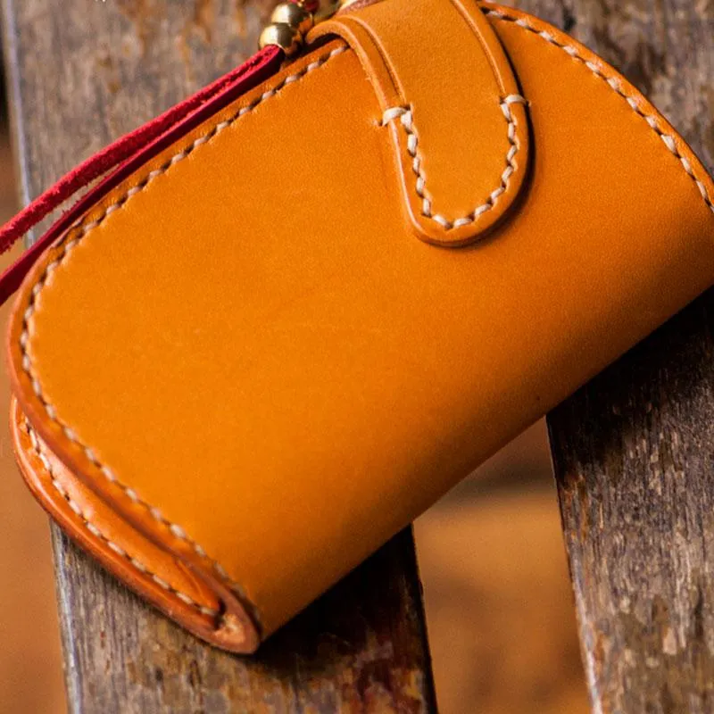 Handmade Leather Biker Mens Cool Car Key Wallets Coin Wallet Pouch Car KeyChain for Men