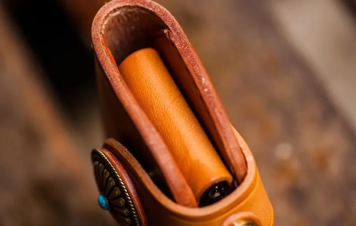 Handmade Leather Biker Mens Cool Car Key Wallets Coin Wallet Pouch Car KeyChain for Men