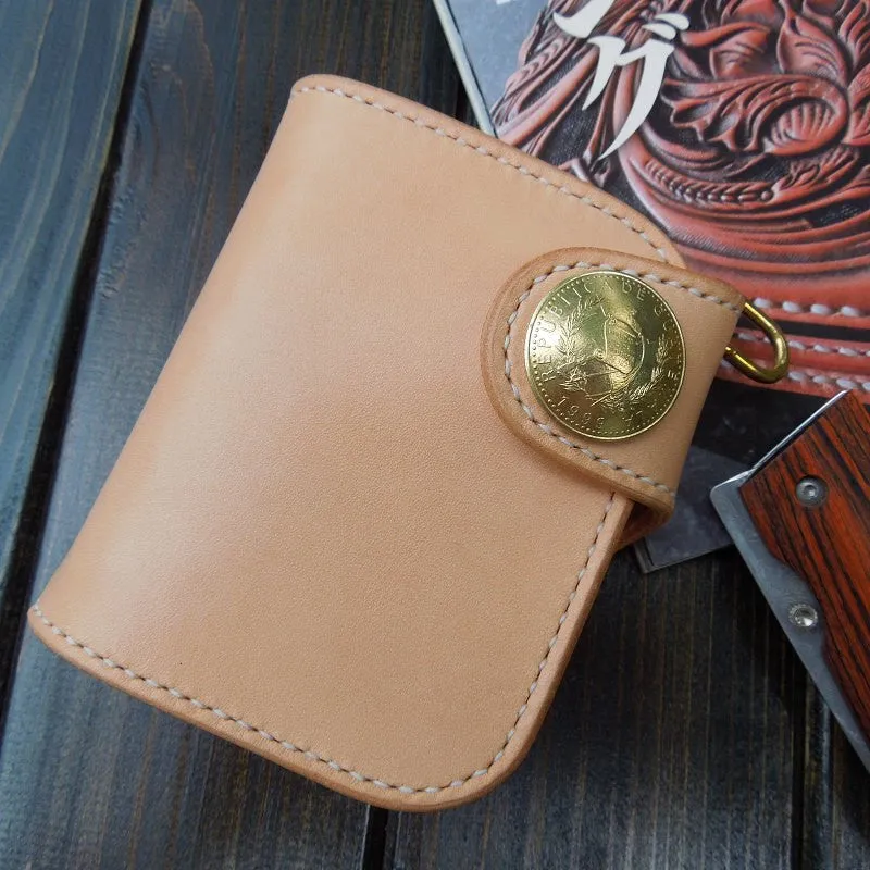 Handmade Leather billfold biker wallet trucker wallets chain leather Small leather Chain wallet for men