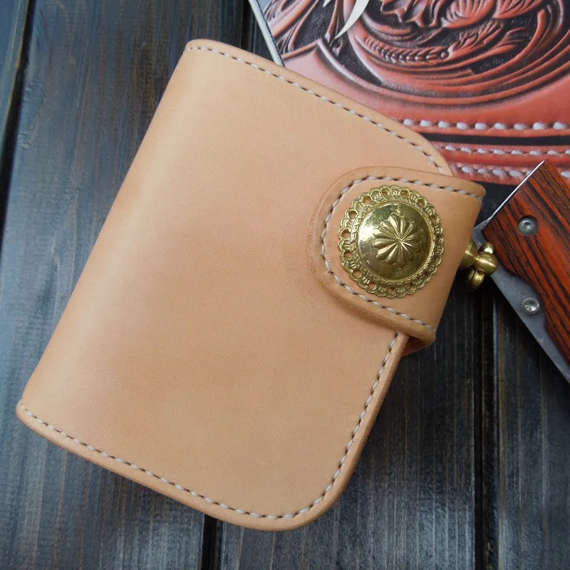 Handmade Leather billfold biker wallet trucker wallets chain leather Small leather Chain wallet for men