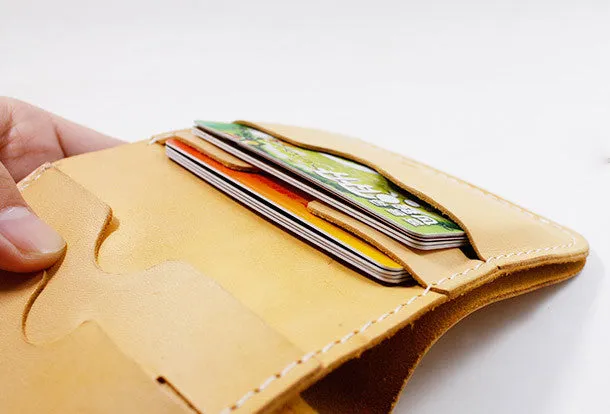 Handmade Leather billfold Minimalist wallet purse women small wallet vintage